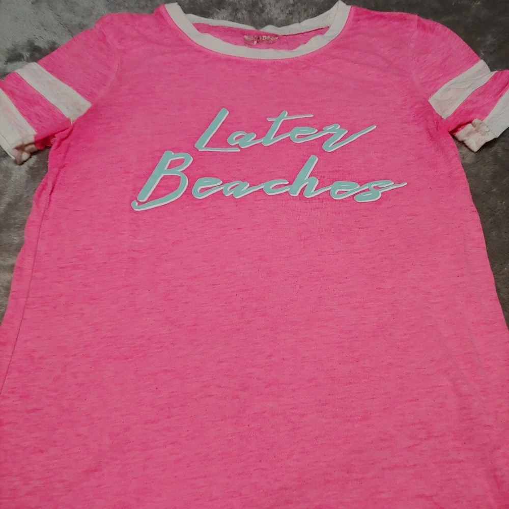 Pink "Later Beaches" Tee